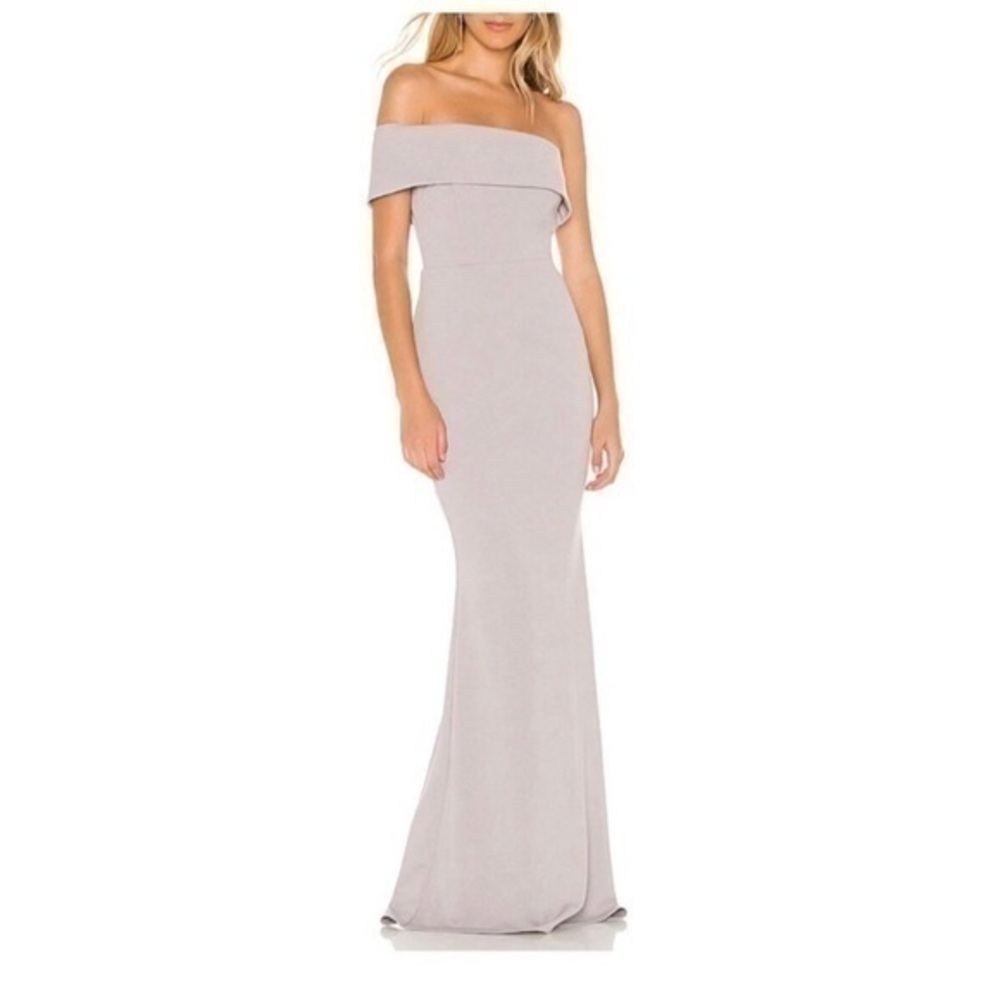 Katie May Gown Dove Grey Off The Shoulder Dress Titan Gown Prom Wedding Party